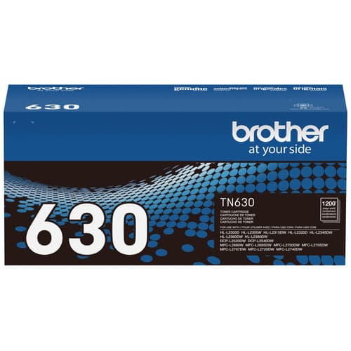 Brother TN630 Original Black Toner Cartridge, Standard Yield