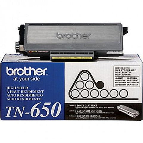 Brother TN650 Original Black Toner Cartridge, High Yield