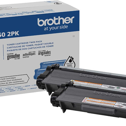 Brother TN7502PK Original Black Toner Cartridge, High Yield, Twin Pack
