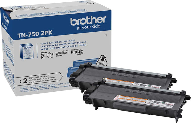 Brother TN7502PK Original Black Toner Cartridge, High Yield, Twin Pack