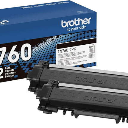 Brother TN7602PK Original Black Toner Cartridge, High Yield, Multipack