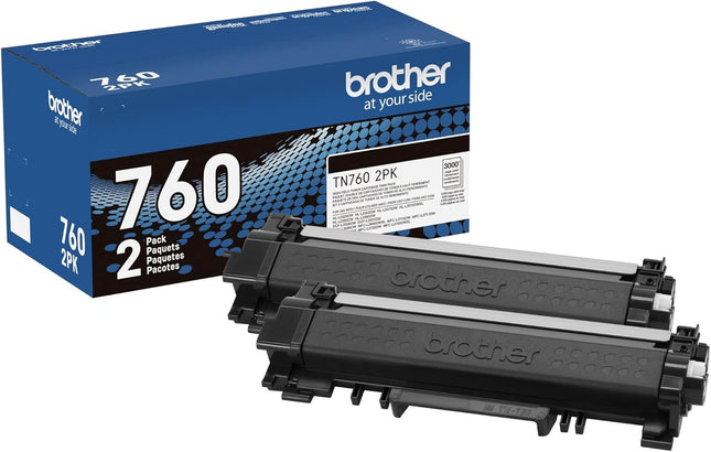 Brother TN7602PK Original Black Toner Cartridge, High Yield, Multipack