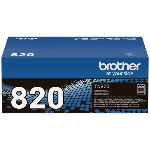 Brother TN820 Original Black Toner Cartridge, Standard Yield