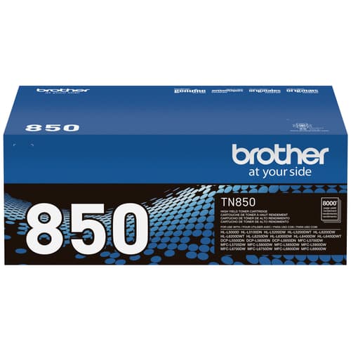 Brother TN850 Original Black Toner Cartridge, High Yield
