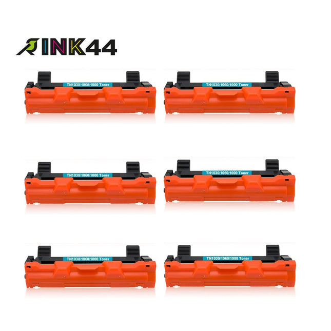 Compatible Brother TN1030 Black Toner Cartridge Standard Yield – 6 Pack