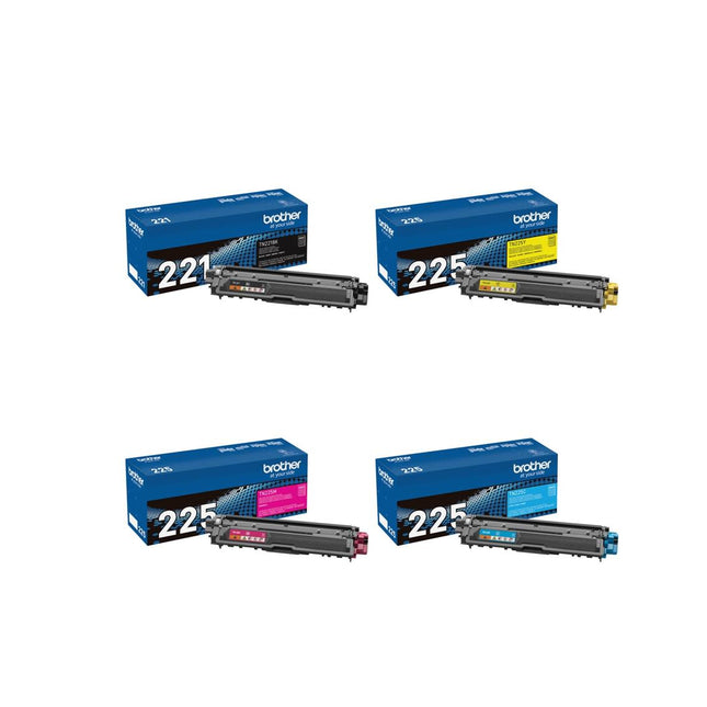 Original Brother TN221 Toner Cartridge Combo BK/C/Y/M