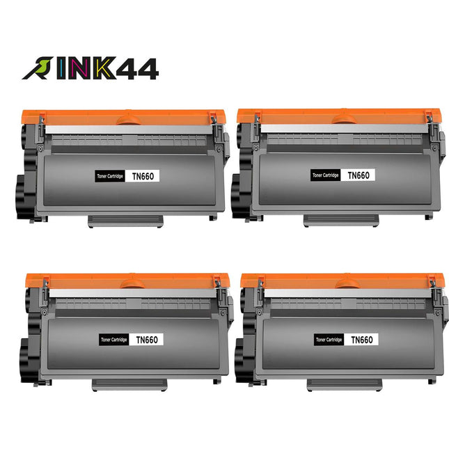 Compatible Brother TN660 Black Toner Cartridge High Yield – 4 Pack