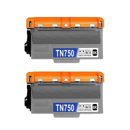 Compatible Brother TN750 Black Toner Cartridge High Yield – 2 Pack