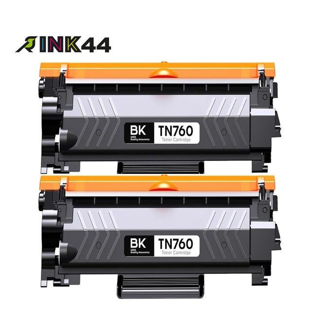 Compatible Brother TN760 Black Toner Cartridge High Yield – 2 Pack