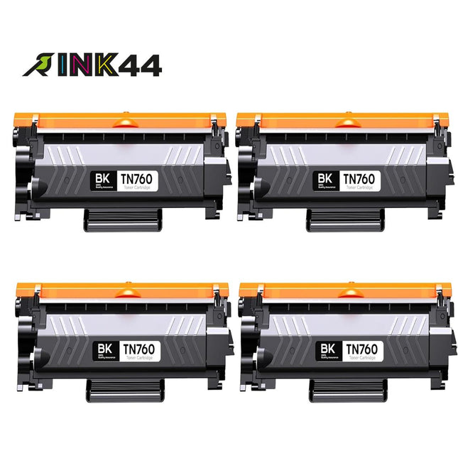 Compatible Brother TN760 Black Toner Cartridge High Yield – 4 Pack