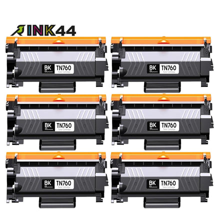 Compatible Brother TN760 Black Toner Cartridge High Yield – 6 Pack