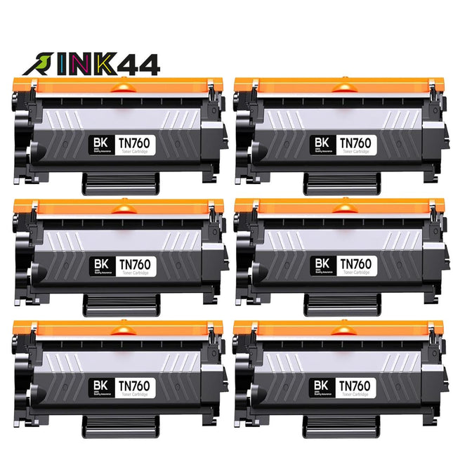Compatible Brother TN760 Black Toner Cartridge High Yield – 6 Pack