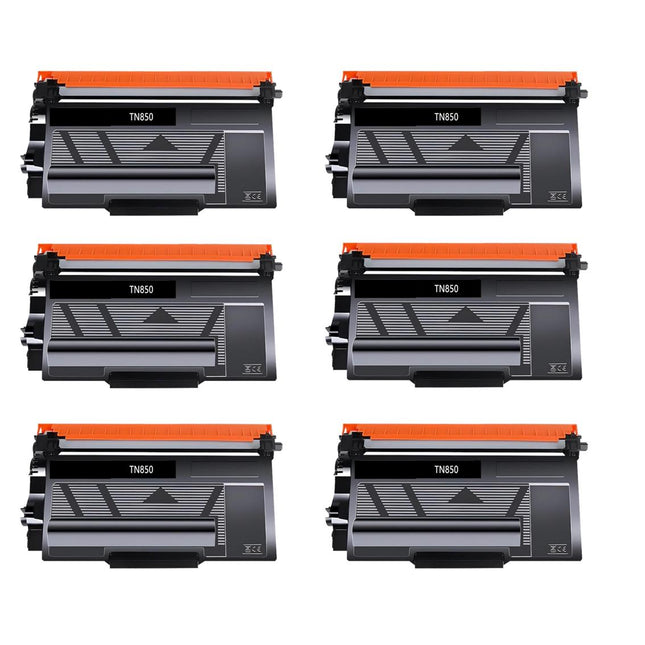 Compatible Brother TN850 Black Toner Cartridge High Yield – 6 Pack