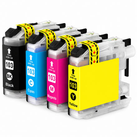 Brother LC103 Compatible Ink Cartridge Combo – High Yield BK/C/Y/M, 4-Pack