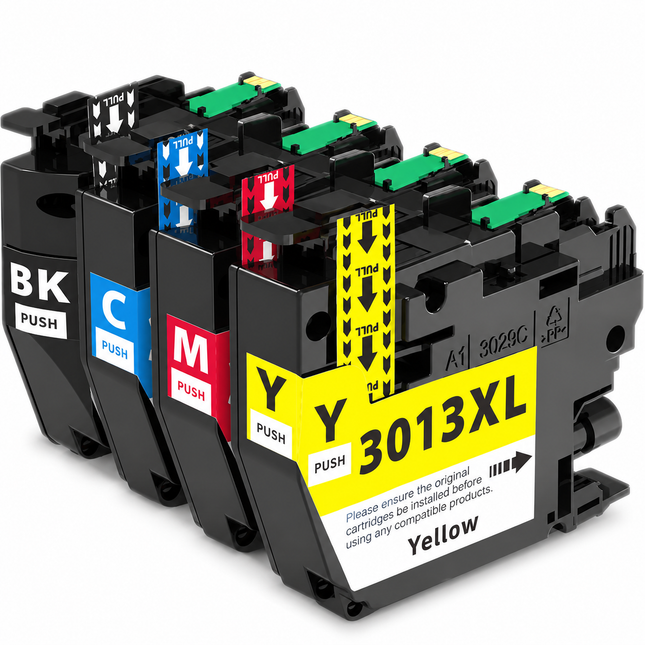 Brother LC3011/LC3013 compatible high yield ink cartridges, 4-pack: black, cyan, magenta and yellow