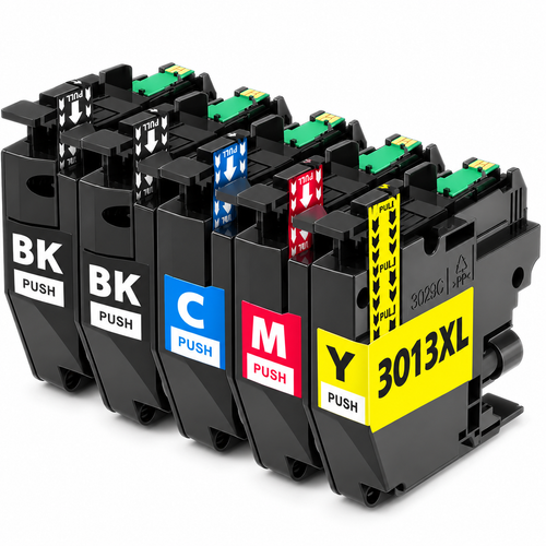 Brother LC3011 / LC3013 Compatible Ink Cartridge Combo – High Yield 2 Black & 1 Each Cyan/Magenta/Yellow, 5-Pack