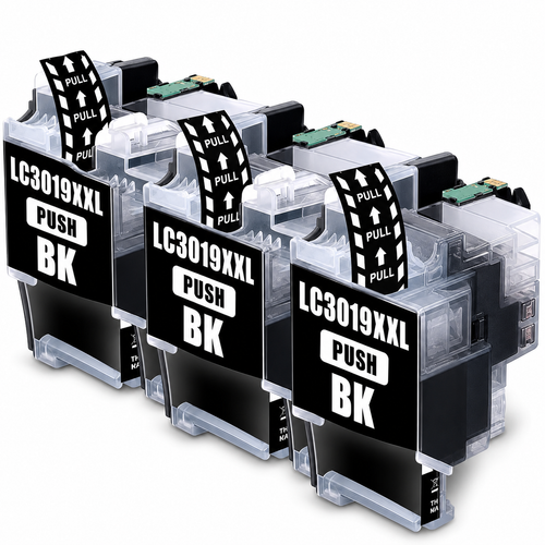 Brother LC3019 Compatible Ink Cartridge Combo – Extra High Yield Black, 3-Pack