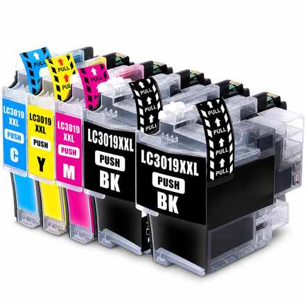 Brother LC3019 Compatible Ink Cartridge Combo – Extra High Yield 2 Black & 1 Each Cyan/Magenta/Yellow, 5-Pack