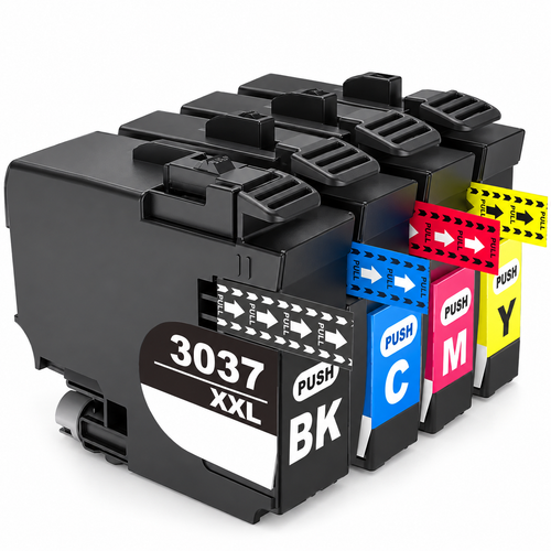 Brother LC3037 Compatible Ink Cartridge Combo – Extra High Yield BK/C/Y/M, 4-Pack