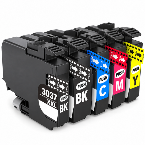 Brother LC3037 Compatible Ink Cartridge Combo – Extra High Yield 2 Black & 1 Each Cyan/Magenta/Yellow, 5-Pack