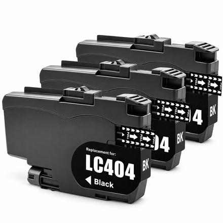 Brother LC404 Compatible Ink Cartridge Combo – Standard Yield Black, 3-Pack