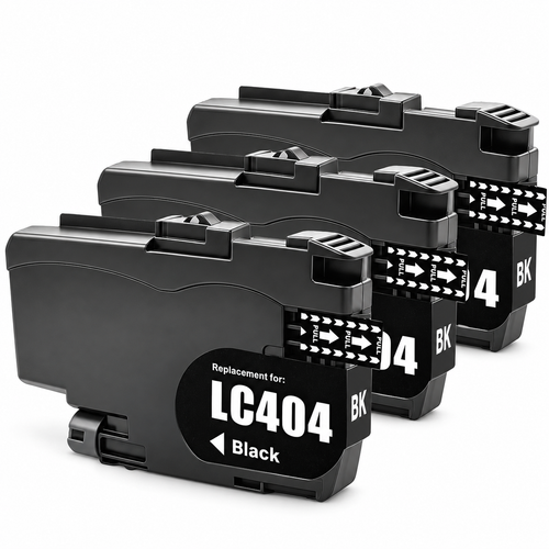 Brother LC404 Compatible Ink Cartridge Combo – Standard Yield Black, 3-Pack