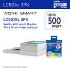 Brother LC501XL3PKS Original High Yield Ink Cartridges - 3-Pack (C/Y/M) – additional product image 2