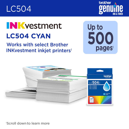 Brother LC504CS Original Cyan Ink Cartridge – additional product image 4