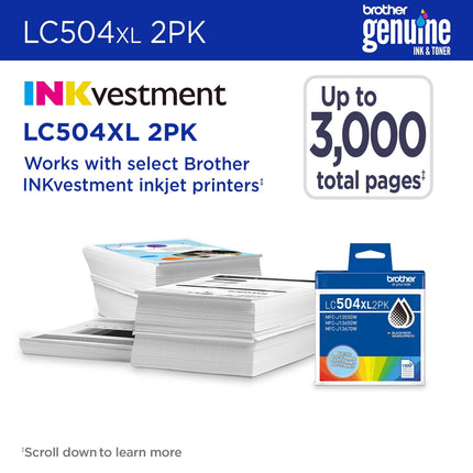 Brother LC504XL2PKS Original Black High Yield Ink Cartridges - Twin Pack – additional product image 4