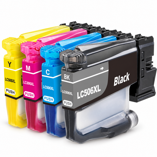 Brother LC506XL Compatible Ink Cartridge Combo – High Yield BK/C/Y/M, 4-Pack