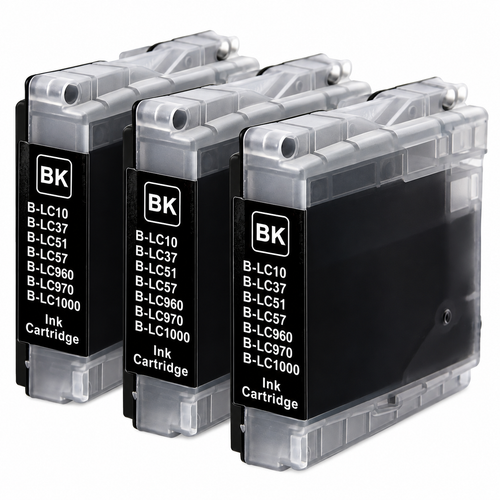 Brother LC51 Compatible Ink Cartridge Combo – Standard Yield Black, 3-Pack