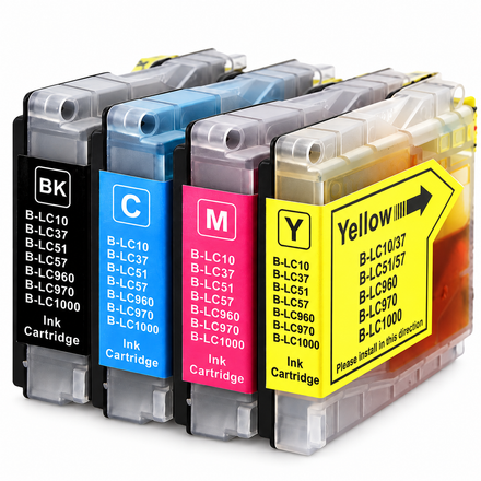Brother LC51 Compatible Ink Cartridge Combo – Standard Yield BK/C/Y/M, 4-Pack