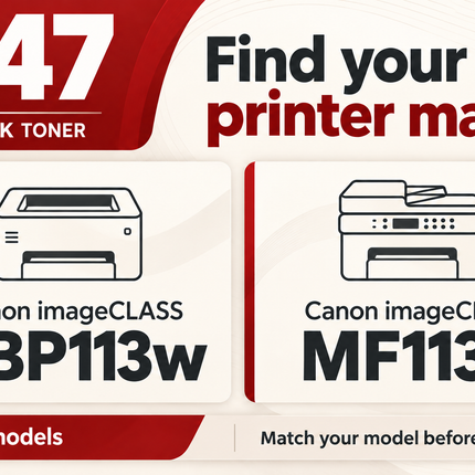 Canon 047 toner printer models: imageCLASS LBP113w and MF113w