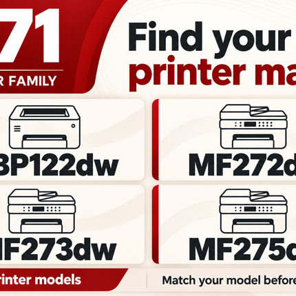 Canon 071 toner printer models: LBP122dw, MF272dw, MF273dw, MF275dw
