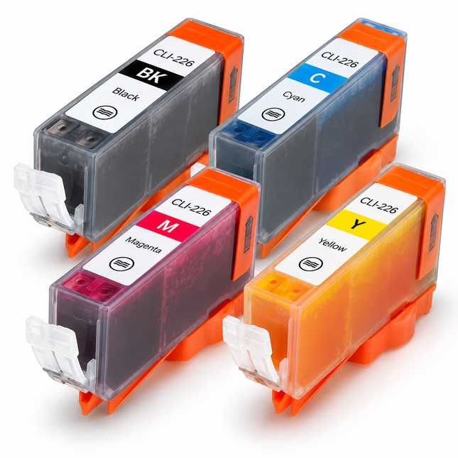 Canon CLI-226 Compatible Ink Cartridge Combo – Black, Cyan, Magenta & Yellow, 4-Pack