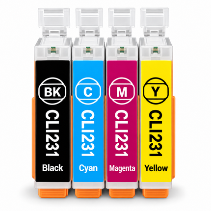 Canon CLI-231 Compatible Ink Cartridge Combo – Black, Cyan, Magenta & Yellow, 4-Pack