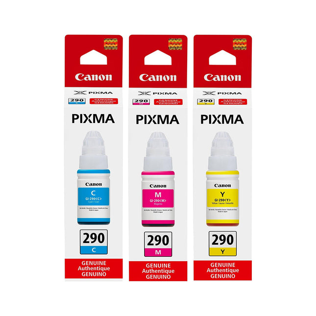 Canon GI-290 Original Ink Bottle Combo – Cyan, Magenta & Yellow, 3-Pack