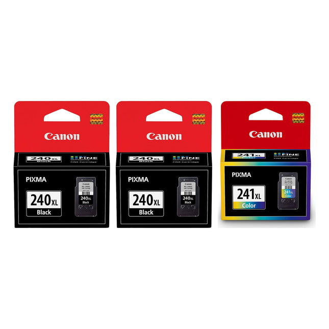 Canon PG-240XL / CL-241XL Original Ink Cartridge Combo – High Yield 2 Black & 1 Colour, 3-Pack