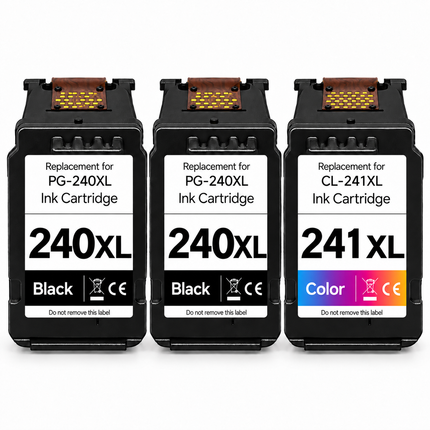 Canon PG-240XL / CL-241XL Remanufactured Ink Cartridge Combo – High Yield 2 Black & 1 Colour, 3-Pack
