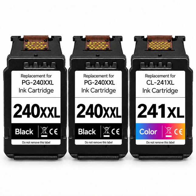 Canon PG-240XXL / CL-241XL Remanufactured Ink Cartridge Combo – Extra High Yield 2 Black & 1 Colour, 3-Pack