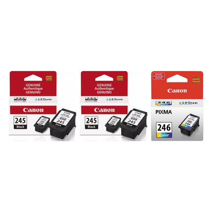 Canon PG-245 / CL-246 Original Ink Cartridge Combo – 2 Black & 1 Colour, 3-Pack
