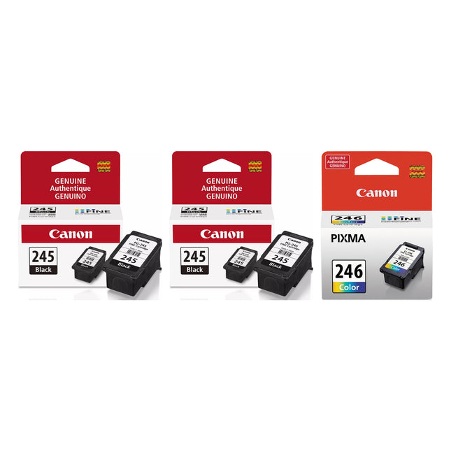 Canon PG-245 / CL-246 Original Ink Cartridge Combo – 2 Black & 1 Colour, 3-Pack