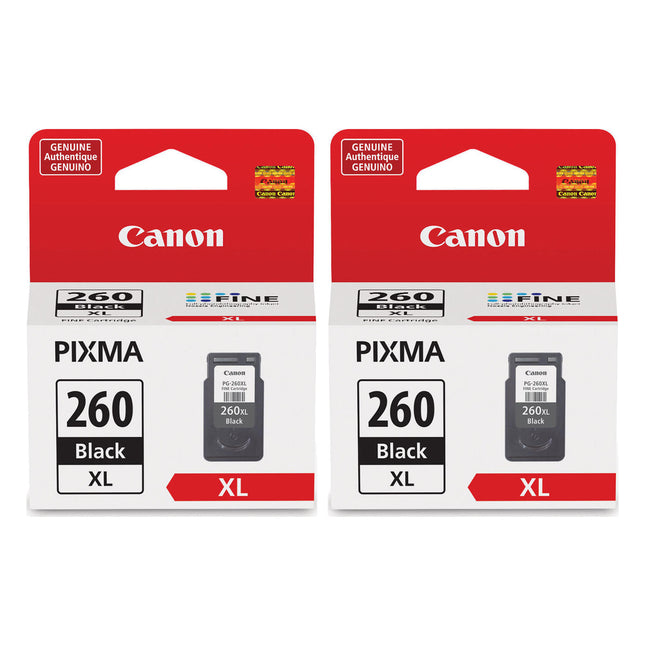 Canon PG-260XL Original Black Ink Cartridges – High Yield Twin Pack
