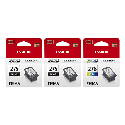 Canon PG-275 / CL-276 Original Ink Cartridge Combo – 2 Black & 1 Colour, 3-Pack