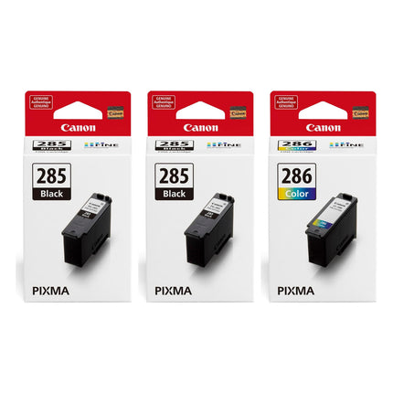 Canon PG-285 / CL-286 Original Ink Cartridge Combo – 2 Black & 1 Colour, 3-Pack