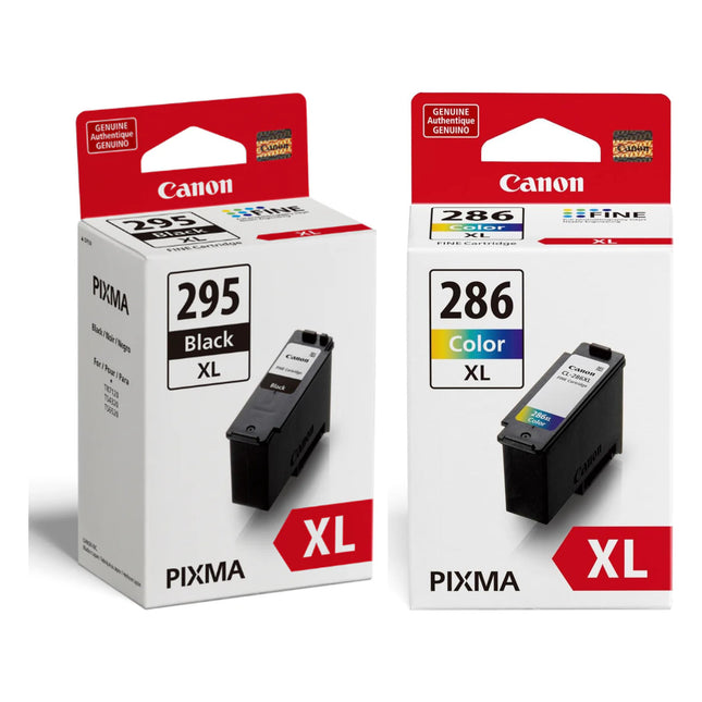 Canon PG-295XL / CL-286XL Original Ink Cartridge Combo – High Yield Black & Colour, 2-Pack