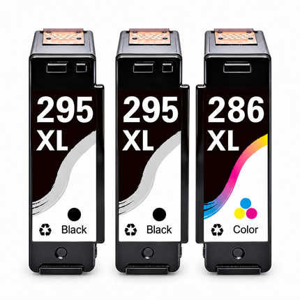 Canon PG-295XL / CL-286XL Remanufactured Ink Cartridge Combo – High Yield 2 Black & 1 Colour, 3-Pack