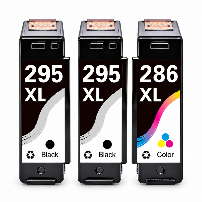 Canon PG-295XL / CL-286XL Remanufactured Ink Cartridge Combo – High Yield 2 Black & 1 Colour, 3-Pack