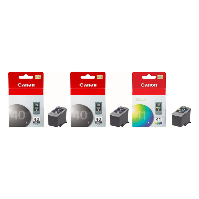 Canon PG-40 / CL-41 Original Ink Cartridge Combo – 2 Black & 1 Colour, 3-Pack