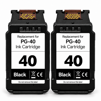 Canon PG-40 Remanufactured Black Ink Cartridges – Twin Pack — 2 × PG-40 Black